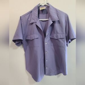 TravelSmith Travel Smith Short Sleeve Shirt Lavender Purple Made in USA Medium